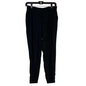 Zara Basic Collection Elastic Drawstring Waist Ankle‎ Pant in Black Size M